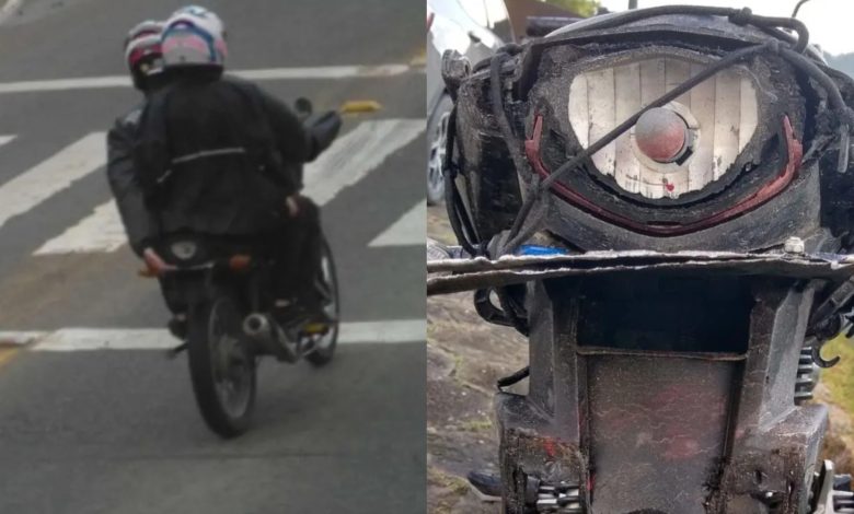 Motociclista flagrado escondendo placa para escapar de radares é preso após fuga em Pomerode