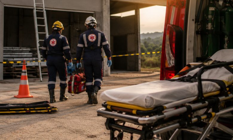 Trabalhador é intubado após cair de telhado de seis metros e sofrer grave traumatismo em Brusque