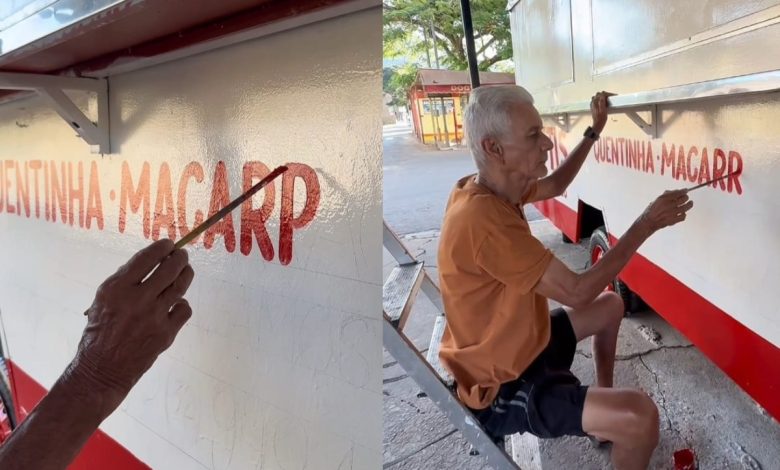 Arte à mão livre resiste ao tempo: letrista de 76 anos mantém viva profissão quase extinta no Brasil
