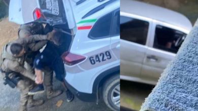 Motorista “doido” invade sítio em Benedito Novo, mobiliza PM, SAMU, bombeiros e guincho após horas de tensão