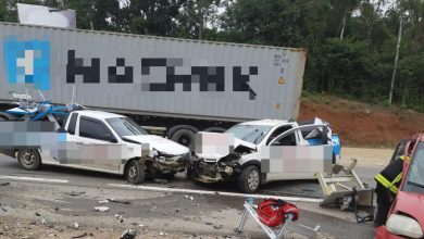 Acidente envolvendo três veículos deixa quatro pessoas feridas na BR-470 em Lontras