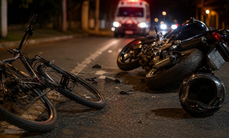 Ciclista de 53 anos sofre traumatismo craniano grave após colisão com motocicleta em Indaial