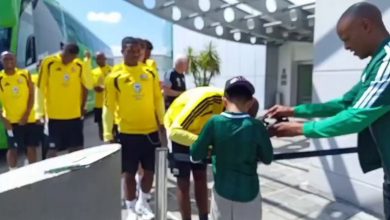 Garoto espera sozinho pela África do Sul e recebe tratamento de estrela dos jogadores antes da Copa