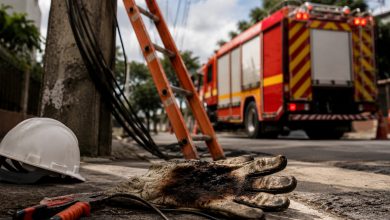 Trabalhador escapa de tragédia após choque elétrico e queda em Blumenau