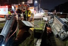 Motorista sofre fratura exposta após ser arremessado durante capotamento em Brusque