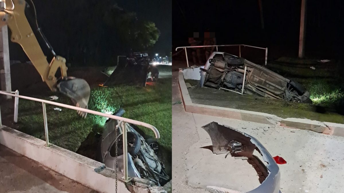 Motorista sofre fratura exposta após ser arremessado durante capotamento em Brusque