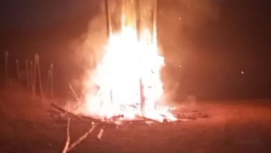 Vândalos ateiam fogo na tradicional Fogueira de Santo Antônio e causam prejuízo à comunidade de Rodeio