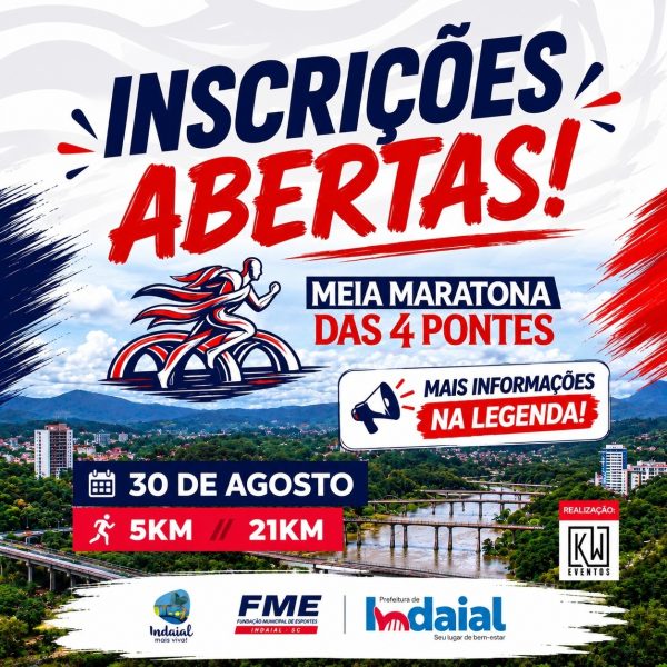 Quer participar? FME abre inscrições para a Meia Maratona das 4 Pontes de Indaial 2026