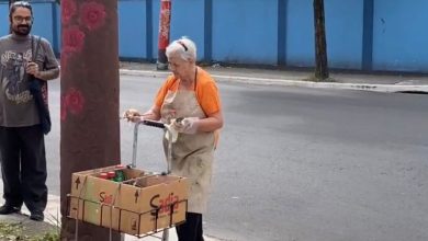 Dona Norma transforma postes em obras de arte e encanta moradores de bairro em São Paulo
