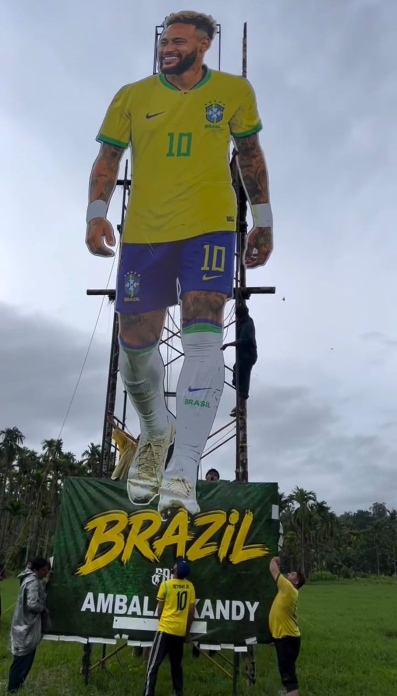 Homenagem gigante a Neymar impressiona torcedores e viraliza na Índia