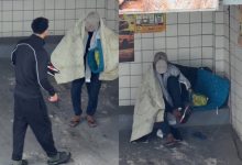Ao ver morador de rua enfrentando o frio de chinelos, homem volta com um par de sapatos para ajudá-lo