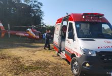 Ciclista sofre grave queda em trilha no Morro do Barão e é resgatado com apoio do Arcanjo 03, em Indaial