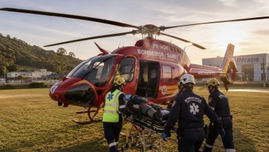 Vítima de grave acidente com quadriciclo é transferida de helicóptero após atendimento em Benedito Novo