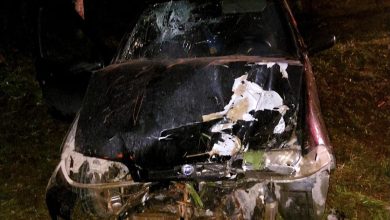 Colisão entre cavalo mecânico e carro deixa motorista ferido na BR-470, em Rodeio