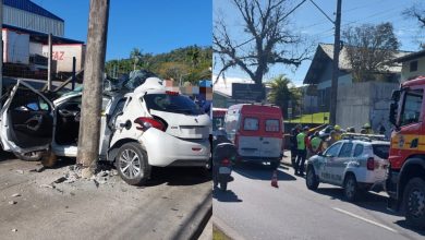 Jovem de 22 anos morre após carro colidir contra poste em Blumenau