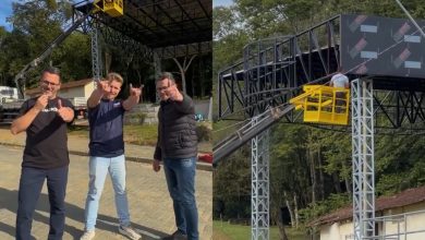 Novo palco no Parque Jorge Hardt começa a ganhar forma e promete movimentar a cena cultural de Indaial