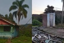 Nem a porta do banheiro escapou: criminosos desmontam casa de madeira durante furto em SC