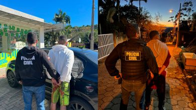Homens suspeitos de dois roubos violentos contra motoristas de aplicativo são presos em Blumenau
