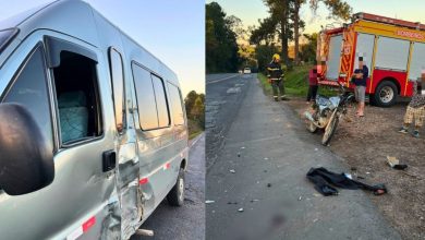 Motorista de van é alvo de tentativa de linchamento após grave colisão com moto na BR-470, em SC