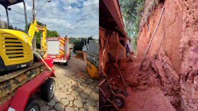 Jovem escapa sem ferimentos graves após soterramento em obra de Blumenau