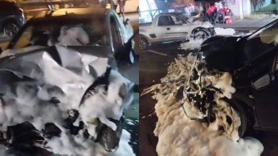 Batida frontal entre dois carros deixa motoristas feridos em Pomerode