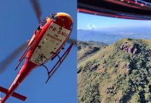 Sem acesso por terra, helicóptero Arcanjo-03 resgata adolescente ferido após queda em trilha de SC