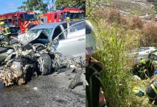 Colisão frontal na BR-470 deixa quatro feridos; motorista fica preso às ferragens em estado grave, em Rodeio