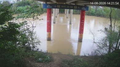 Rio Itajaí-Açu entra em nível de atenção em Rio do Sul diante da chuva no Alto Vale