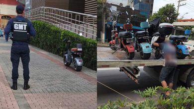 Patinetes e scooters estacionados em calçadas viram alvo de fiscalização em Blumenau