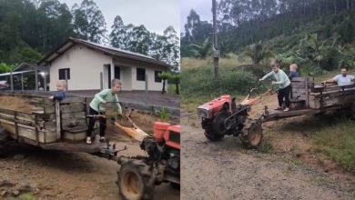 Aos 6 anos, pequeno agricultor encanta moradores de Rodeio com dedicação à roça