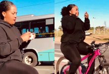 Ciclista surpreende ao se maquiar enquanto pedala e vídeo viraliza nas redes