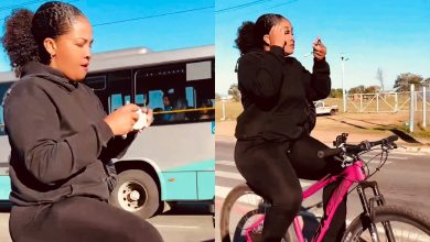 Ciclista surpreende ao se maquiar enquanto pedala e vídeo viraliza nas redes