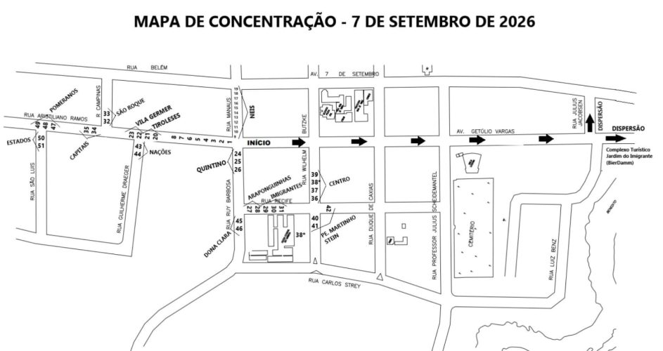 Timbó se prepara para o 7 de Setembro: grande desfile reúne escolas, entidades e forças de segurança