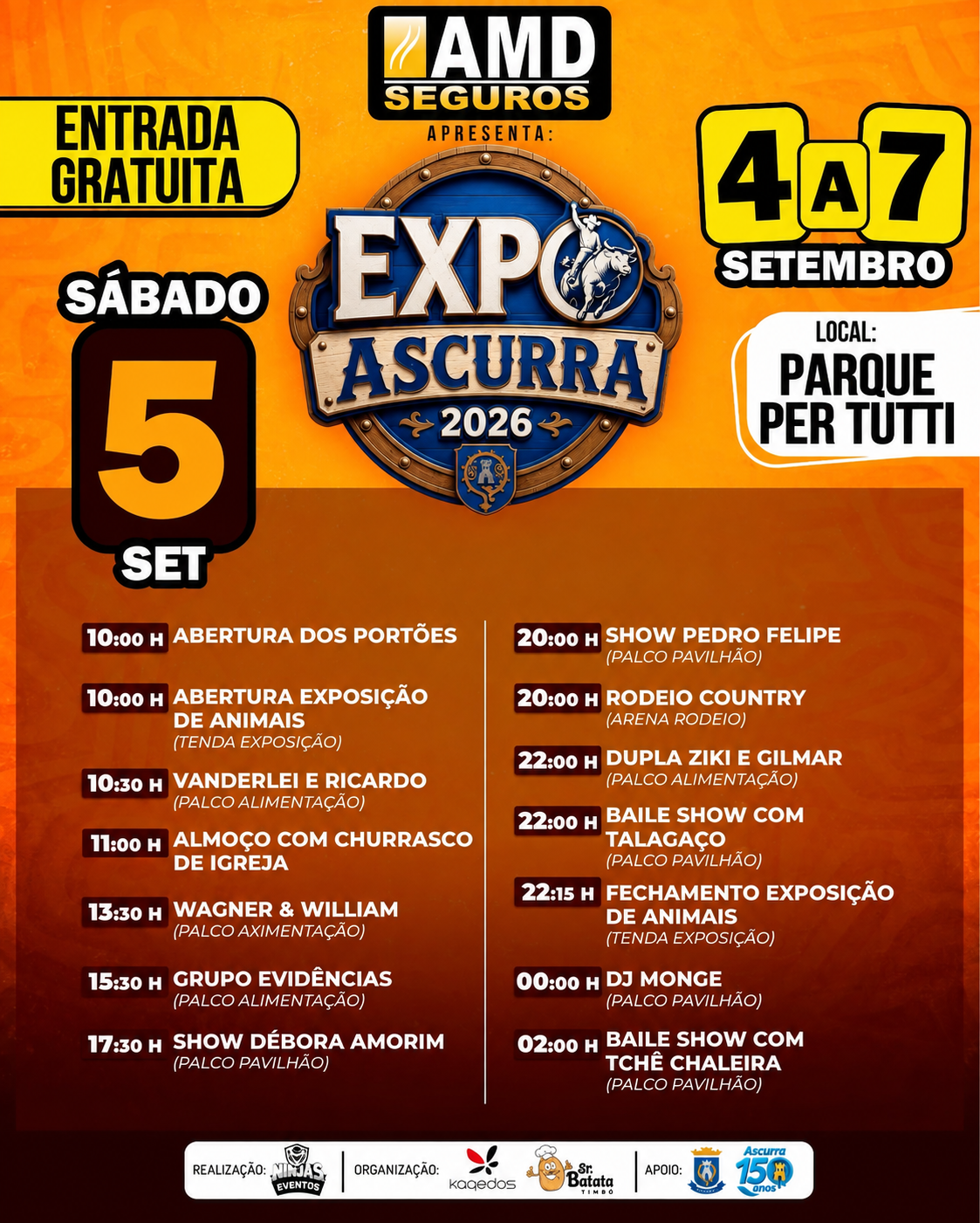 1ª noite da Expo Ascurra reúne grande público na abertura da festa