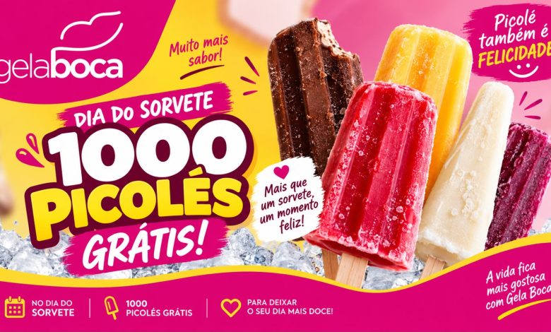 É de graça! Gela Boca vai distribuir 1.000 picolés em Timbó