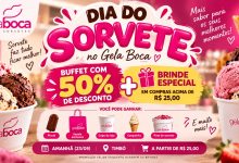 Gela Boca terá buffet com 50% de desconto no Dia do Sorvete em Timbó