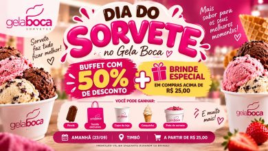 Gela Boca terá buffet com 50% de desconto no Dia do Sorvete em Timbó