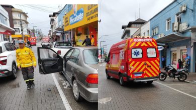 Motociclista sofre fratura exposta no pé após colisão com carro em Gaspar