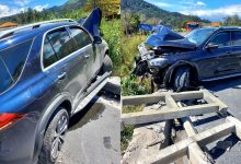 Carro colide contra ponte na BR-470, em Rodeio