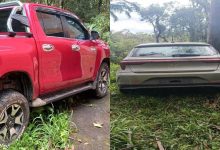 Dois veículos furtados são achados escondidos em meio à vegetação em Rio dos Cedros