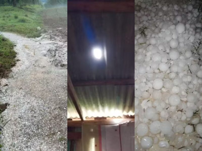 Parecia neve: granizo cobre ruas e rodovias e deixa cidade de SC branca após temporal