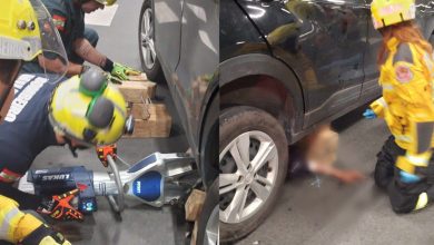 Homem acaba debaixo de carro após atropelamento em estacionamento de supermercado em Blumenau