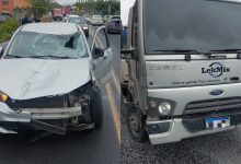 Homem morre após ser atropelado por carro e caminhão em Blumenau