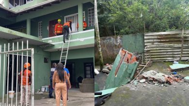 Escada desaba sobre duas crianças de 8 anos e mais de 30 moradores são retirados de imóvel em SC