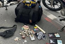 PRF apreende cinco tipos de drogas após perseguição a motociclista na BR-470, em Gaspar