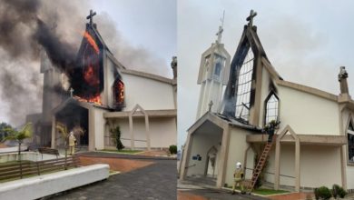 Incêndio após missa destrói estrutura de igreja em SC