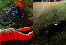 Motociclista cai após empinar moto diante da Polícia e tentar fugir em Indaial