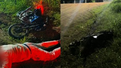 Motociclista cai após empinar moto diante da Polícia e tentar fugir em Indaial