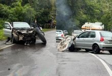 Colisão entre carro e carreta mobiliza bombeiros na SC-110 entre Pomerode e Rio dos Cedros