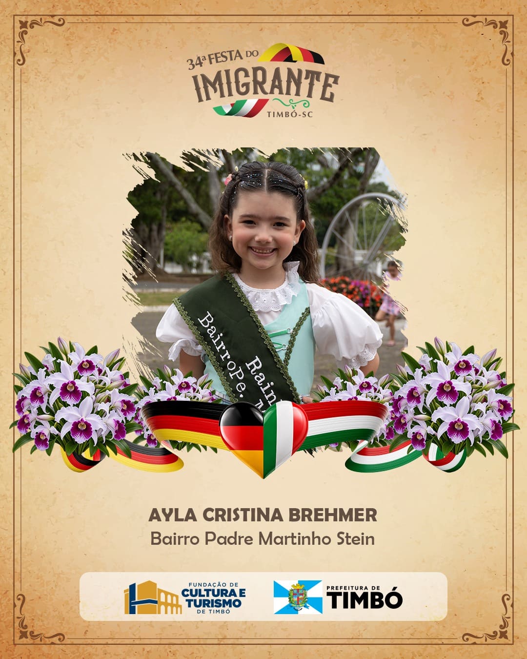 Conheça as 10 candidatas à Realeza Mirim da 35ª Festa do Imigrante de Timbó